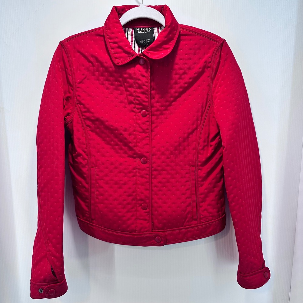 Hilary Radley Quilted Jacket Women's XS Button Front Collared Lined‎